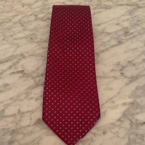 Charvet Burgundy and Blue Pattern Silk Tie Basically New Luxury Must Have! 🌟🎁